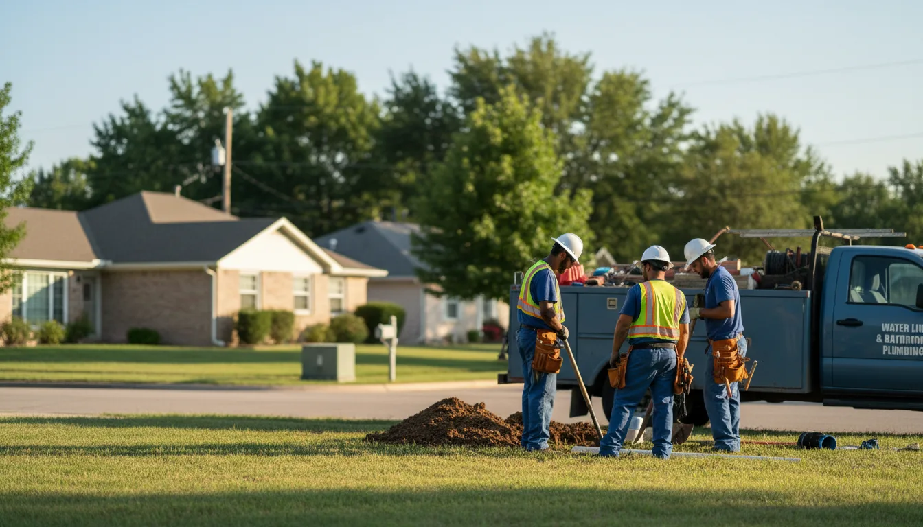 Residential water line and bathroom plumbing service in Cambridge, IA